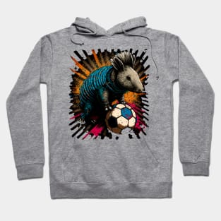 Armadillo Sports Player Soccer Futball Football - Graphiti Art Graphic Trendy Holiday Gift Hoodie